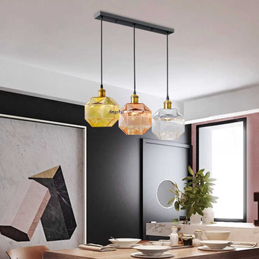 

Postmodern LED Color Candy Glass Pendant Lights Lighting Nordic Cafe Living Room Lamp Restaurant Bedroom Bedside Light Fixtures