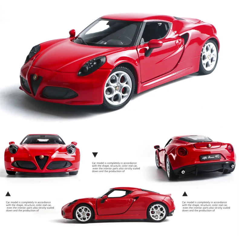 WELLY 1:24 Alfa Romeo 4c модель автомобиля из сплава Модель автомобиля Моделирование Украшение автомобиля коллекция Подарочная игрушка Литье под давлением модель мальчика