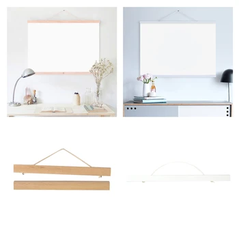 

3x 8" Wide Wooden Wood Magnetic Poster Hanger Frame for Photos Pictures