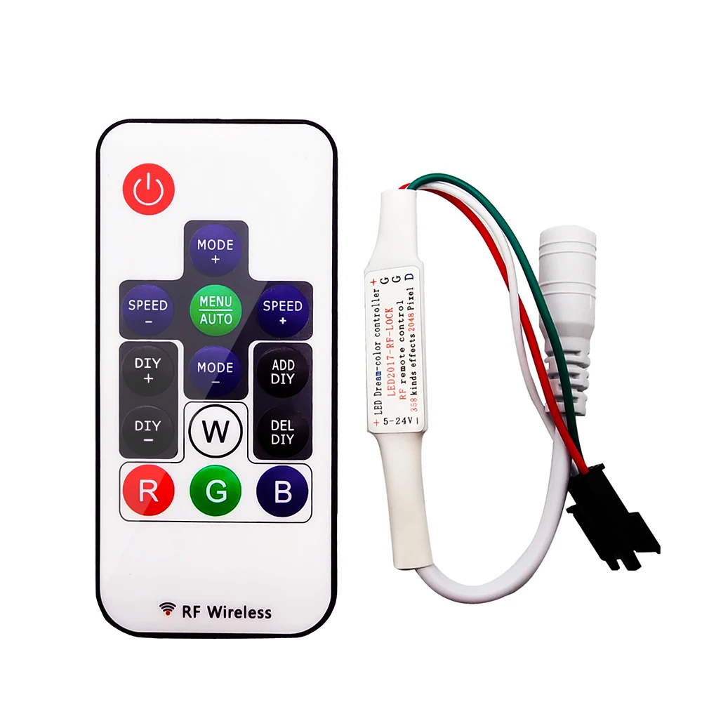 DC5-24V 14Key Controller Mini Smart DIY RF Wireless Remote For 3Pin RGB Individually Addressable Led Strip 358 Full Color Mode вентилятор для корпуса 1stplayer g6 120mm led 5 color 1000rpm 3pin g6 oem