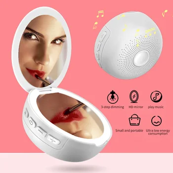 

Illuminated Mirrors Make Up Mirror Lights Led Compact Folding Makeup Mirrors 3X Magnification Bluetooth Speaker Pocket Portable