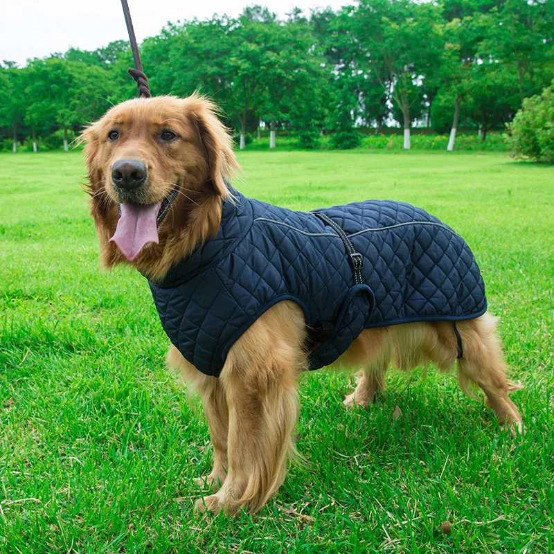 Reflective Winter Big Dog Parkas Large Pet Down Warm Golden Retriever Clothes Padded Coat Thickening Jacket For Labrador