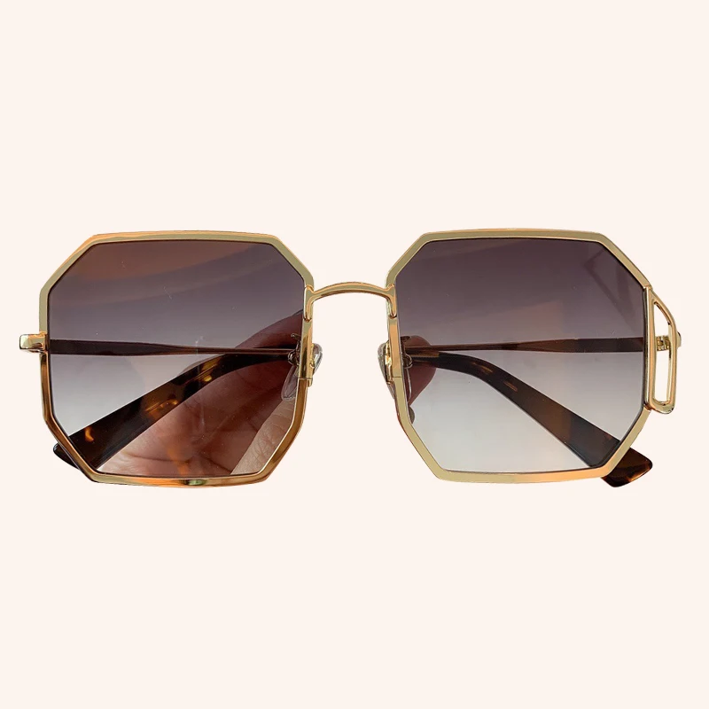 No.4 sunglasses Металлические оправа квадратные очки женские роскошные винтажные градиентные оттенки дамы с фирменной коробкой - Цвет линз: No.4 sunglasses