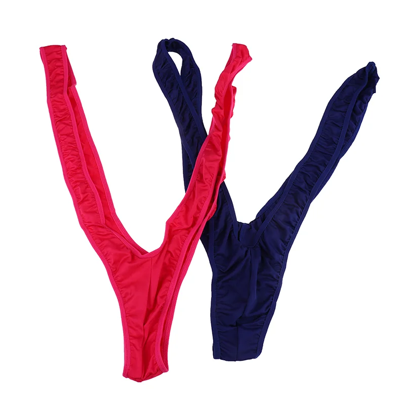 

Sexy Mens Swimwear Bikini Briefs Thong G String Bottom Borat Underwear Men's Fun Underwearing V-shaped One-piece Underwear