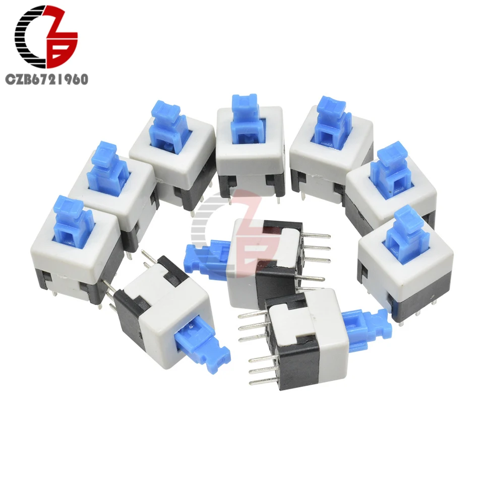 5.8*5.8mm 6 Pin Square Self-locking Button Switch Push Button Control DIY OYS