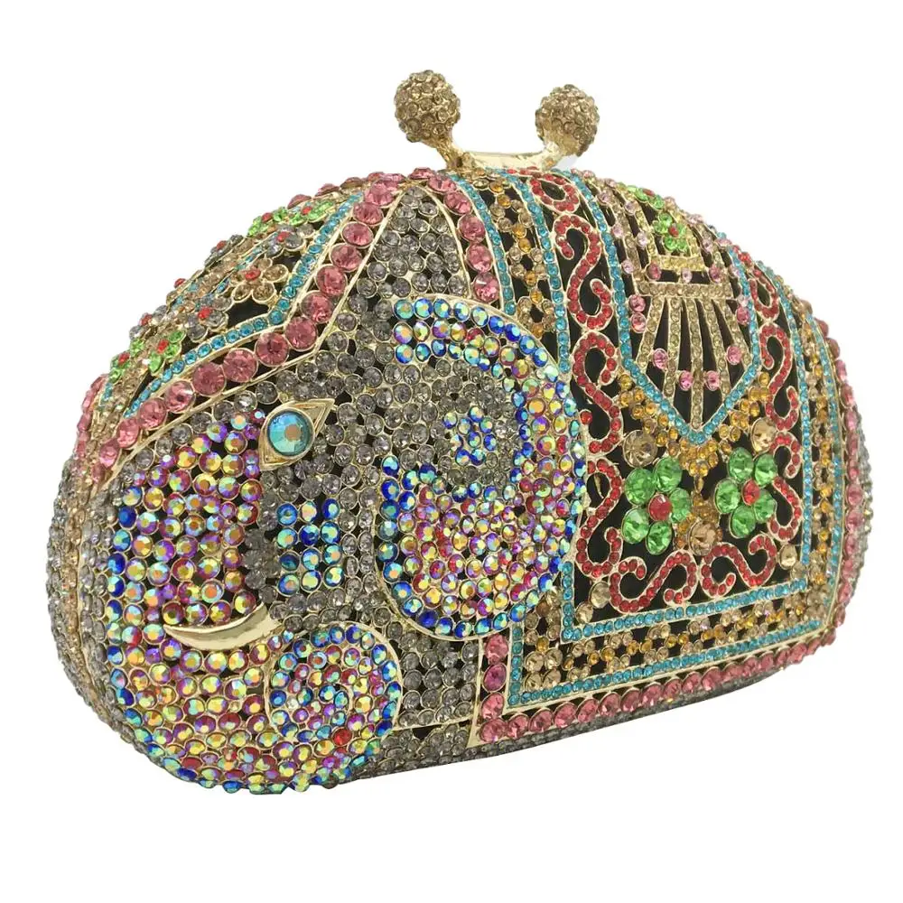 Женский кошелек с кристаллами Boutique De FGG металлический мини для свадебной
