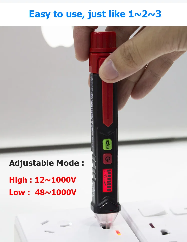 Habotest HT100E digital voltmeter Intelligent Non-contact Pen Alarm voltage detector meter ac voltmeter tester auto tachometer