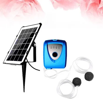 

Fish Tank Oxygen Pump Dual Blowhole Solar Power Aquarium Pump Creative Outdoor Fishing Oxygen Pump (Blue)