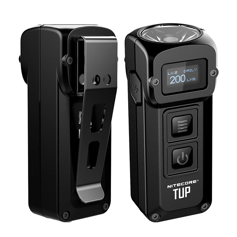 2020 NITECORE TUP USB Rechargeable 1000LM LED Revolutionary Intelligent Pocket Light Stainless Steel Keychain Torch with Battery