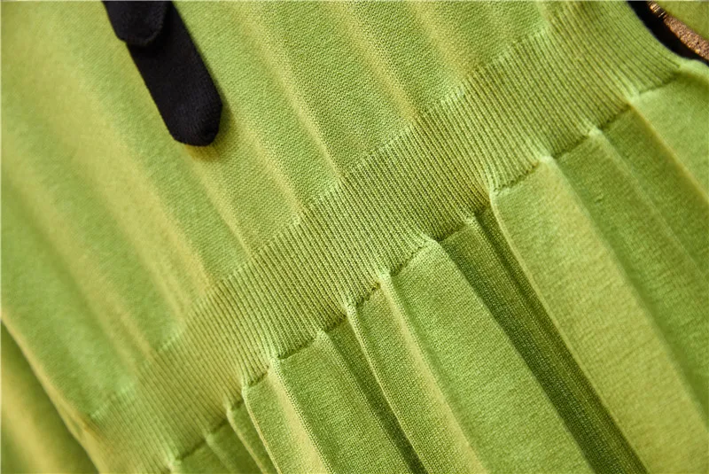 L-4XL размера плюс, женское трикотажное платье, осень, модное платье-туника трапециевидной формы с отложным воротником и длинным рукавом с высокой талией