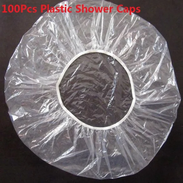 100pcs plastic 100 шт нетканые одноразовые шапочки для душа, для ванной, для волос, для ванной, для салонов, шапка, плиссированные, для женщин, для спа, для пыли, мужской продукт - Цвет: 100pcs plastic