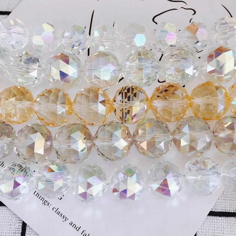 

DIY Jewelry Accessories Symphony Multi-faceted Three-dimensional Spherical Straight Hole Crystal Bulk Beaded Accessories