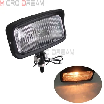 

Vintage Motorcycles Rectangular Amber Headlight Black Halogen Front Head Lamp For Honda Harley Softail Touring Bobber Choppers