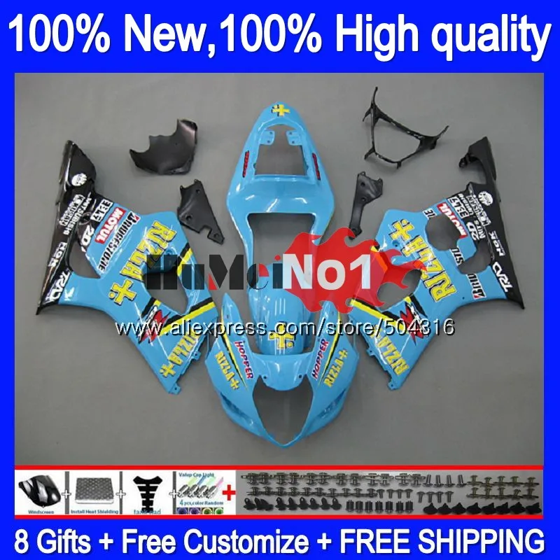 Корпус для SUZUKI GSXR-1000 1000CC GSXR1000 K2 20MC. 16 RIZLA голубой GSX-R1000 GSX R1000 03 04 K3 GSXR 1000 2003 2004 03 04 обтекатель