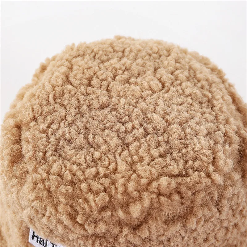 Winter Female Hat Teddy Velvet Warm Ear Protector Fisherman Hat Accessories Retro Lamb Velvet Cap Casual Versa Lovely Plush Hat