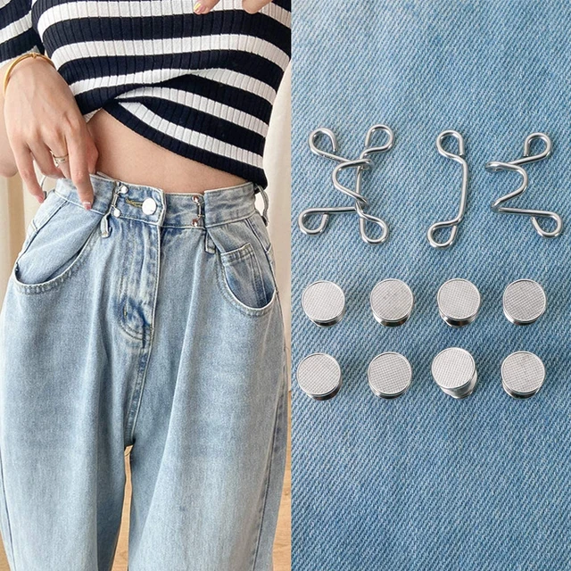 Extension de taille réglable sans clou, extension de taille, bouton d' extension de taille pour pantalon, bouton Jean amovible, outil de couture,  1 ensemble - AliExpress