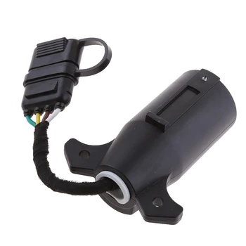 

7-Way RV to 4-Wire Flat Adapter Connector for Trailer Tow Hitch Tailgate LED