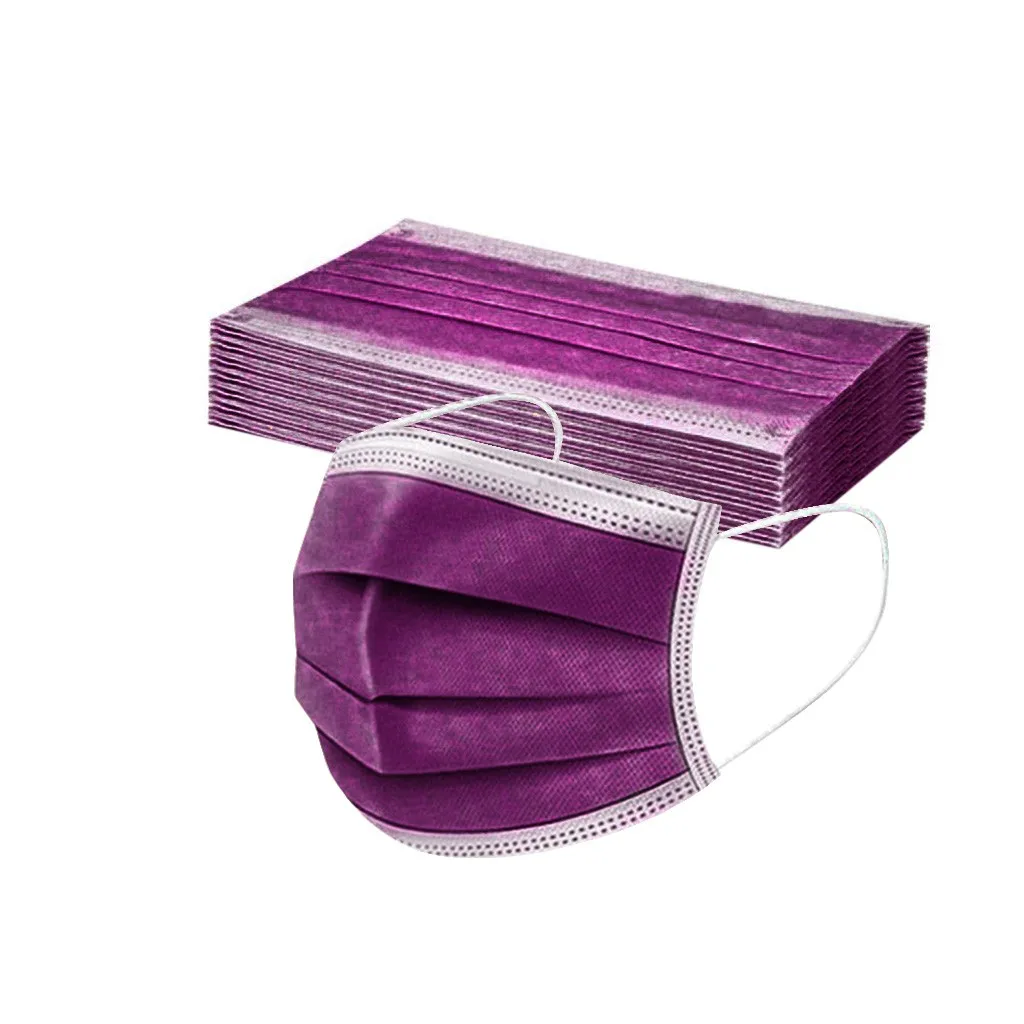 Pink Black Mask 20pcs Colorful Adult Disposable Face Mask 3ply Ear Loop Pm2.5 Protection Safety Cloth Face-shield Mascara