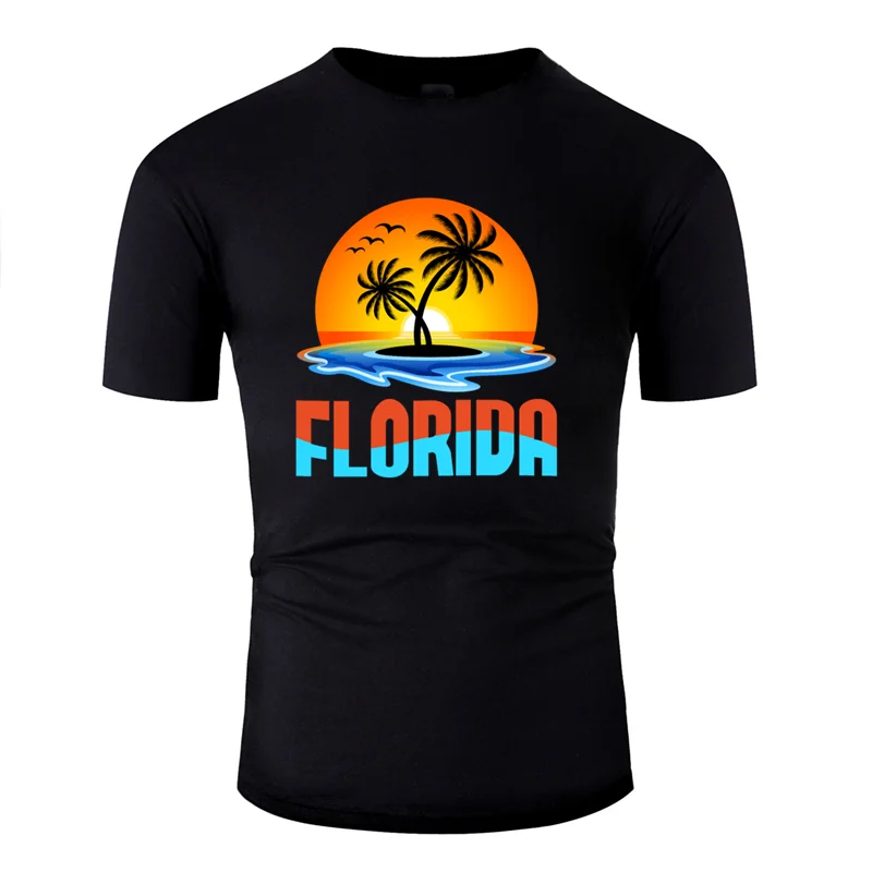 Забавная Повседневная футболка Great florida для мужчин, лето, европейский размер, S-5xl, новинка, Мужская футболка с коротким рукавом, брендовая, хип-хоп