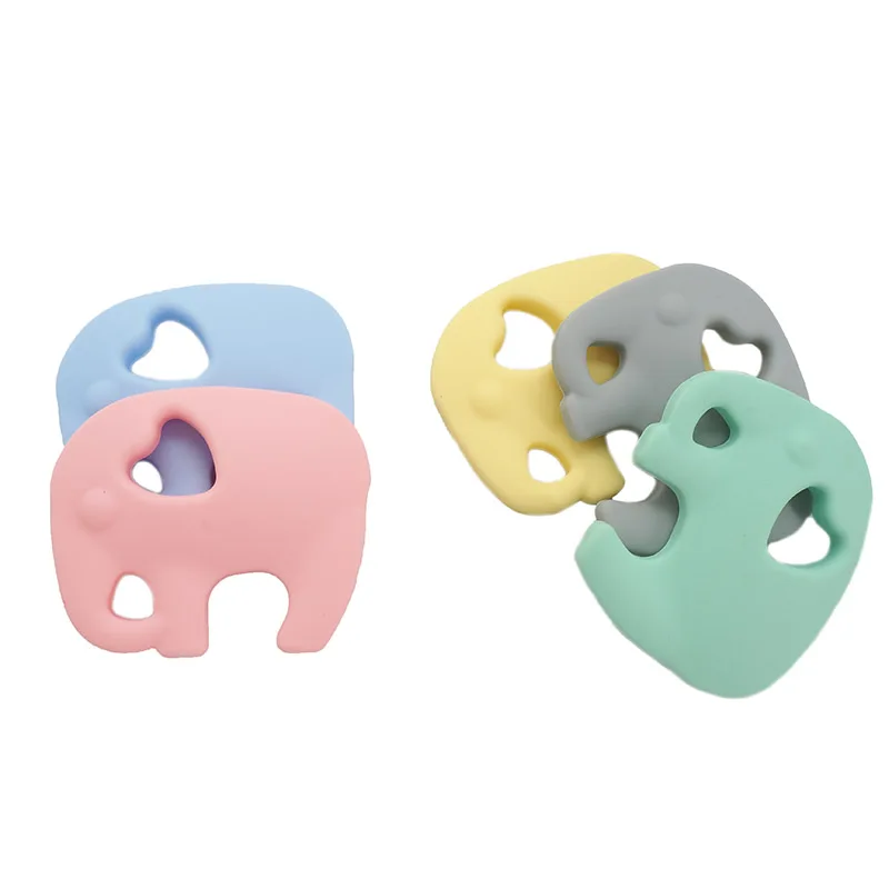 Chenkai 10PCS Food Grade Silicone Elephant Teethers Baby Cartoon Animals Teething For DIY Chewable Pendant Necklace Accessory | Мать и