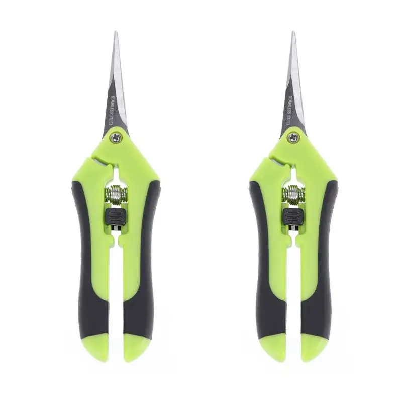 

2 Pcs Gardening Sharp Pruning Shears Steel Tree Trimmers Secateurs Hand Pruner with Spring for Grape Flower Tree Branch Cutting