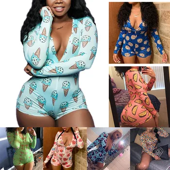 

QYQ Gushers Snack Onesie Pajamas For Women Plus Size Bodysuit Booty Bodycon Stretch Sexy Romper Barbie Bad Girl Club Onesie soft
