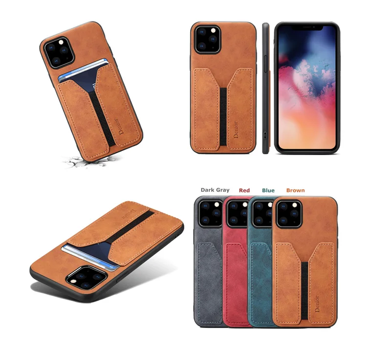 Для iPhone 11 11Pro MAX, мягкий ТПУ чехол для мобильного телефона, кожаный чехол, кредитный держатель для карт