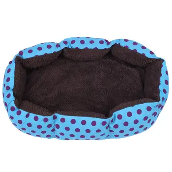 

New Removable cushion House Bed for Pets Dog Cat S Blue, Black dots