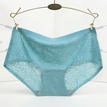 

New One-piece Seamless Underwear Waist Jacquard Crimping Women's Underwear Briefs Fashion Lace Fashion Cotton Black Pink White