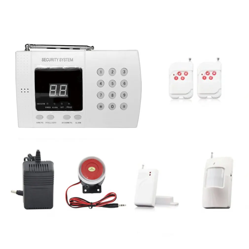 

Smart Voice Anti-theft Alarm System 315/433MHz Telephone Line Dialing GSM Alarm Host kits Home Office Wireless Security Alarm