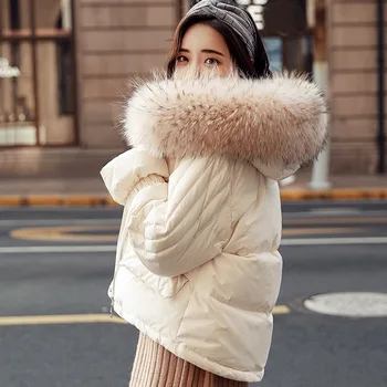 

Thick Warm Big Real Raccoon Fur White Duck Down Jacket Down Parka Winter Woman Coat 2020 Snow Winter Jacket Women Female Q489