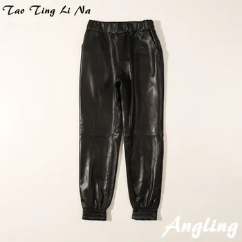 

2020 Women New Fashion Genuine Real Sheep Leather Pants C5