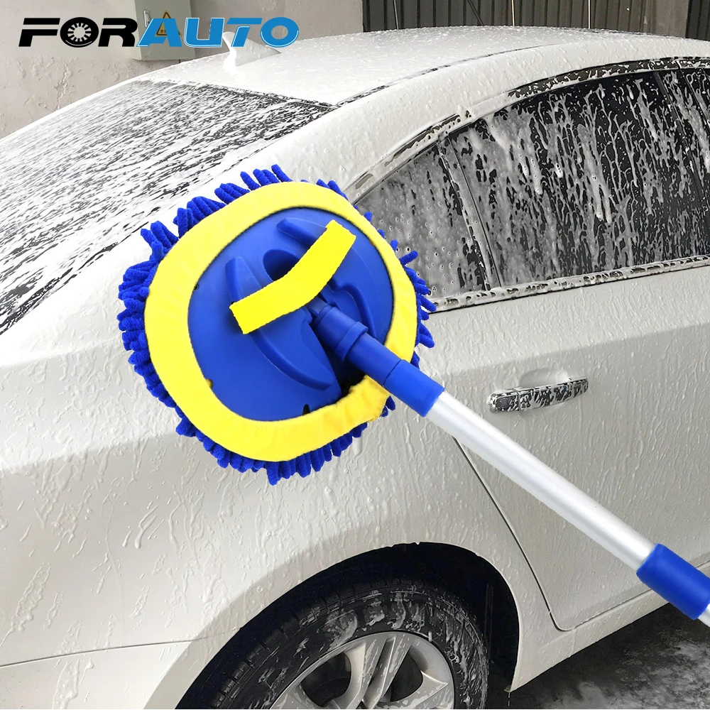 Щетка для мытья автомобиля FORAUTO телескопическая щетка с длинной ручкой шенилле