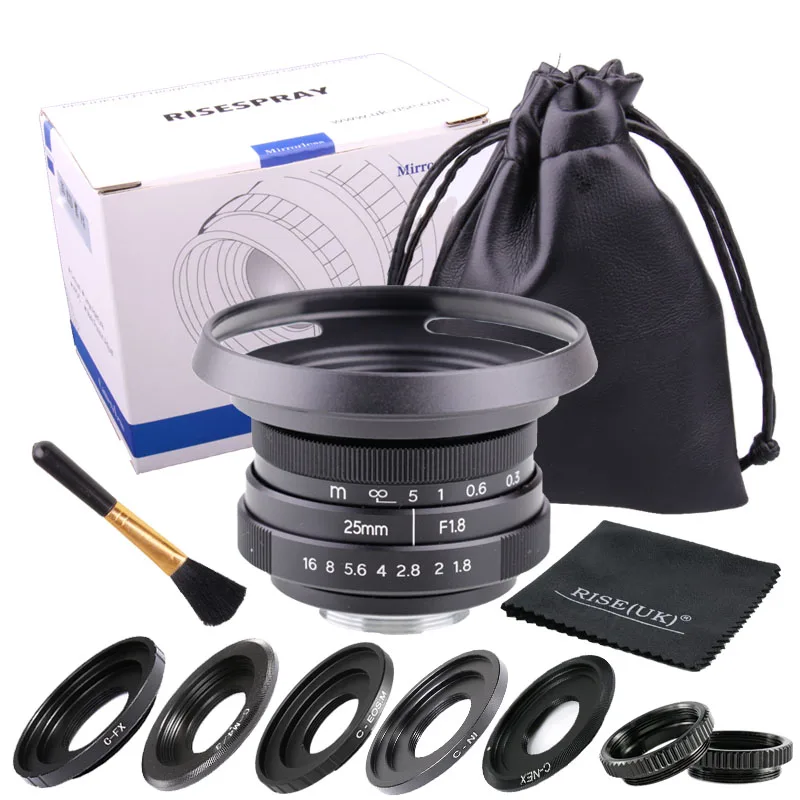 FUJIAN 25 мм f1.8 C mount CCTV Lens II объектив камеры для N1 Fujifilm FX NEX Micro 4/3 EOS M Черный Бесплатная