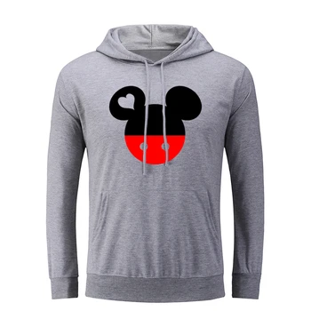 

Cute Cartoon Mouse Head Hoodie Yes No Valentine's Day Gift Love For Her His Men Graphic Sweatshirt Strings Hooded Pullover Gift