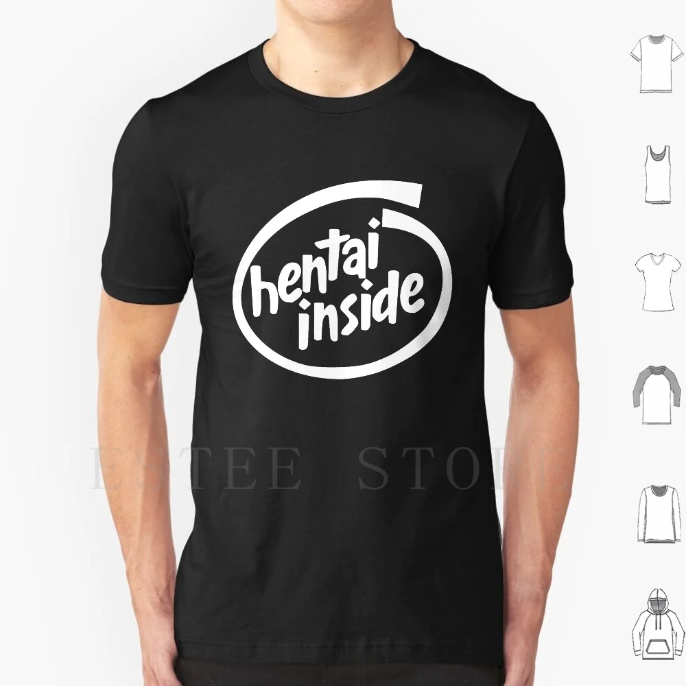 Футболка Hentai Inside мужская хлопковая популярный товар 6xl с аниме лицом Забавный