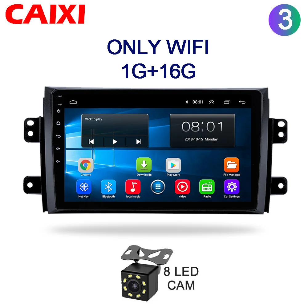 CAIXI Car Android 8,1 радио мультимедиа плеер для Suzuki SX4 2006 2007 2008 2009 2010 2011 2012 2013 автомобиля gps Navigatio плеер - Цвет: Cx-SX4-CAM