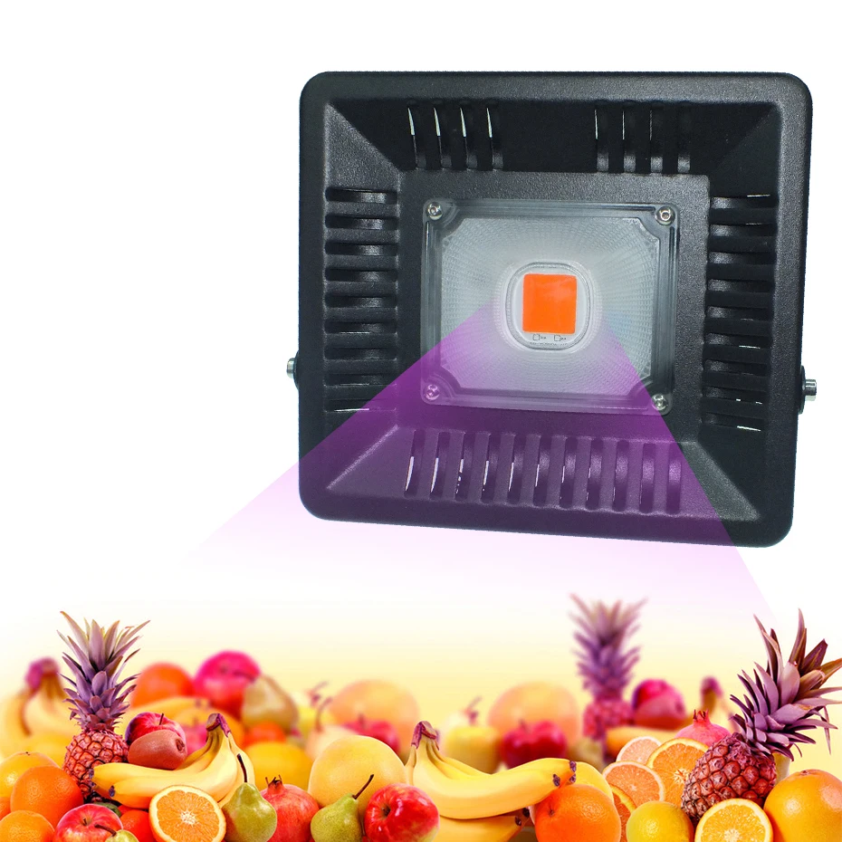 50W IP65 Waterproof Full Spectrum Hydroponics LED Grow Light COB LED Grow Light AC 110V/220V Indoor Full Spectrum LED Floodlight