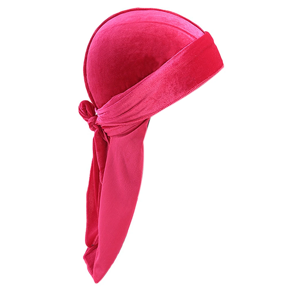 DIHOPE длинный хвост шелковый шарф Мусульманский Doo Rag пиратская шляпа Durag Кепка chemo Череп Шляпа Тюрбан повязка для волос банданы 12 цветов на выбор