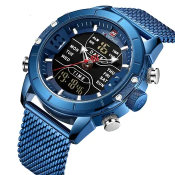

2020 New Sports Watch Double Display Multiple Function Will Clock Dial Waterproof Noctilucent Quartz Electronic Watch NF9153