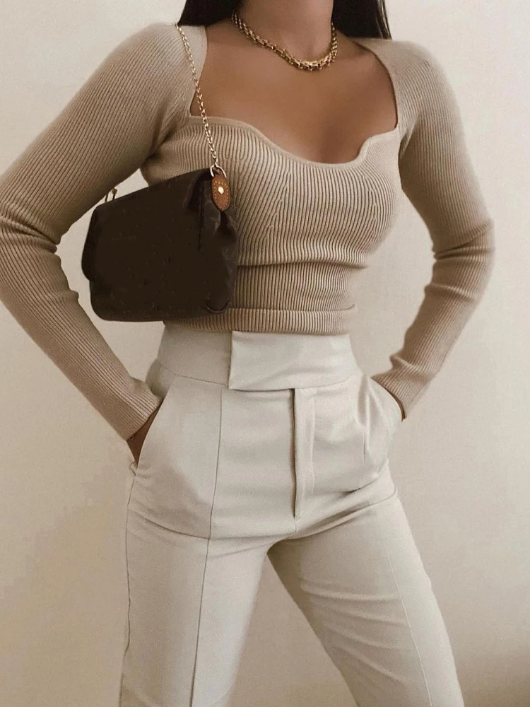 Zara Long Sleeve Blouse cream casual look Fashion Blouses Long Sleeve Blouses 