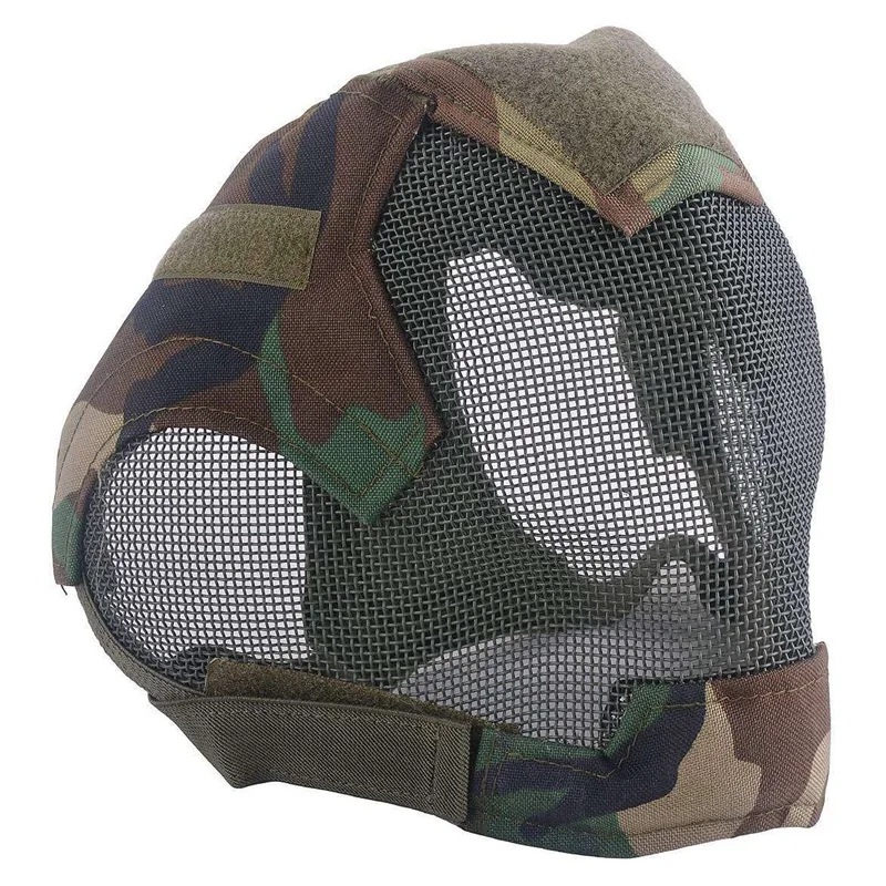 

Jungle Camouflage Carbon Steel Protective Mask Hunting Cycling Tactical Protective CS Halloween Party Full Face Mask