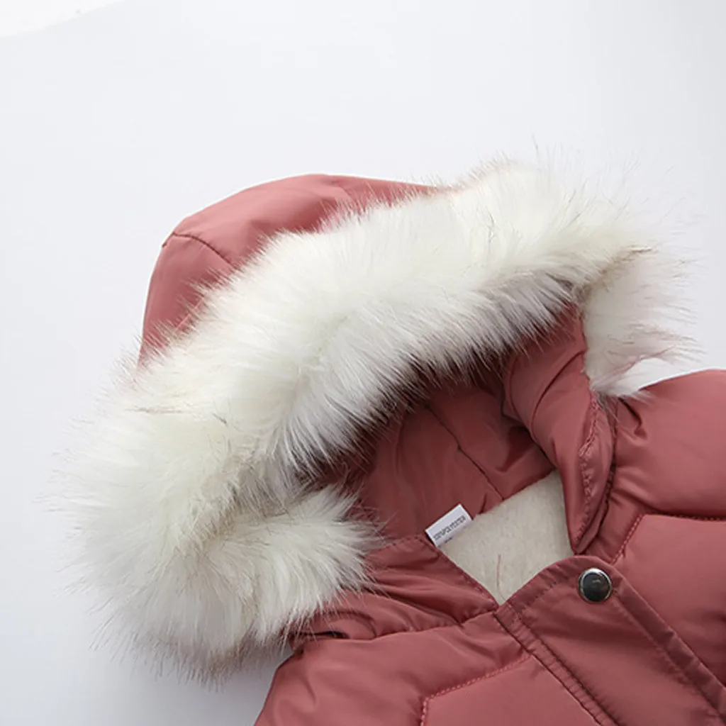 Детское пальто Зимние пальто для мальчиков и девочек, куртка на молнии, плотная теплая зимняя толстовка с капюшоном, верхняя одежда для детей, пуховое пальто с капюшоном из искусственного меха, ветровка