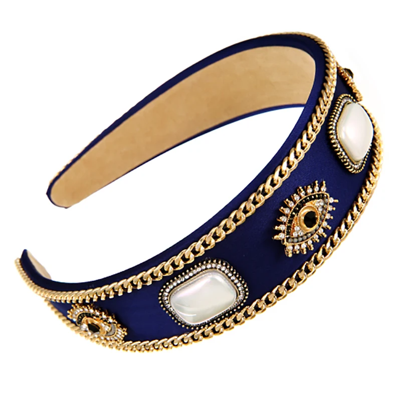 

ZHINI Bohemia Ethnic Demon Eye Handmade Headbands for Women Vintage Gold Twisted Chain Hair Band Hair Accessories Party Jewelry