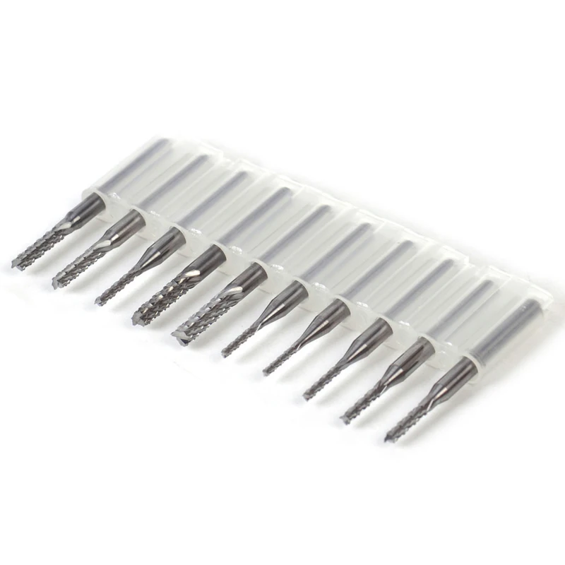 10pcs-Corn-Milling-Cutter-1-3-3-175mm-PCB-CNC-Engraving-Tool-End-Mill-Rotary-Burr