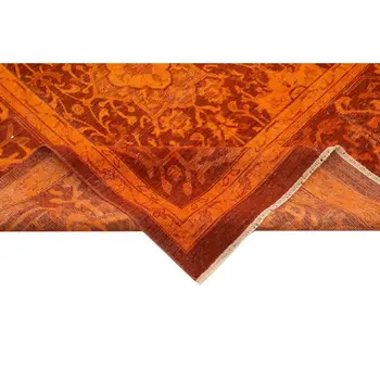 

278x403 Cm Orange Handmade Overdyed Large Area Rug-9x13 Ft