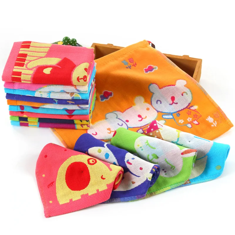 

Square Small Tower Square Mounted Children Kerchief Baby Water-Absorbing Square Gauze Kindergarten Small Face Wash