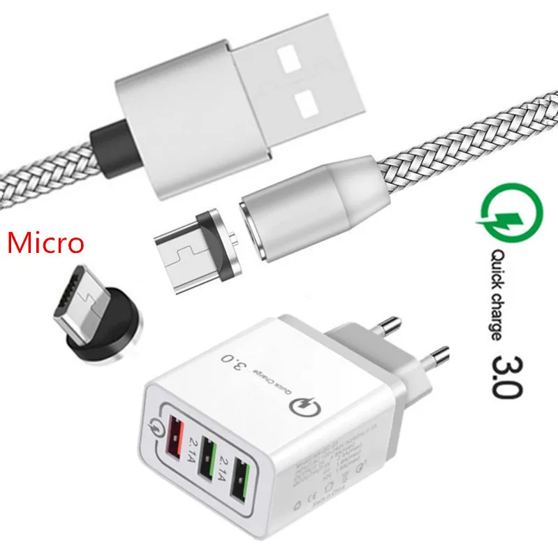 Магнитный кабель Micro USB для Samsung A11 A10 J7 J3 Sony Xperia Z3 M5 Meizu M8 lite M6 android phone QC 3 0 быстрая