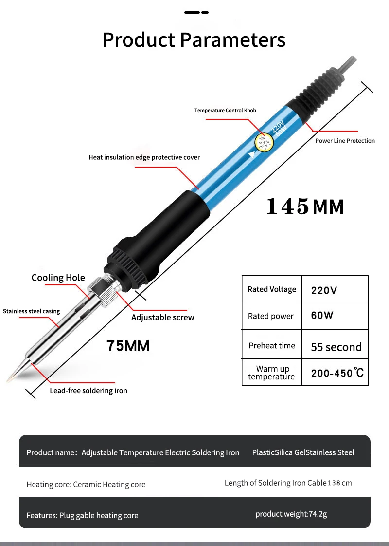 Thermostat electric soldering iron EU 220V searing iron tip tin wire mini soldering iron soldering stand US 110V soldering tool hot stapler plastic repair