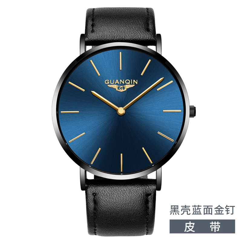 GUANQIN GS19081 часы мужские роскошные брендовые ультратонкая сетка ремешок мужские модные бизнес полный стальной водонепроницаемый кварцевые наручные часы - Цвет: 02